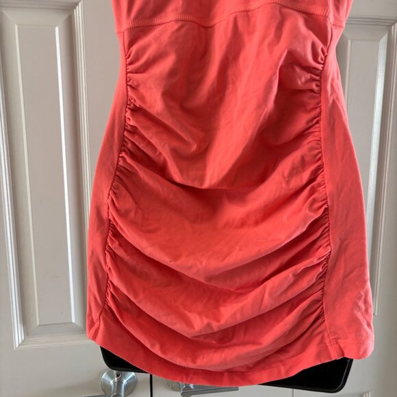 Lucy Power Ruched Coral Tank Top, Size M – Built-In Bra, Activewear - Picture 5 of 8